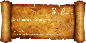 Weinman Csongor névjegykártya